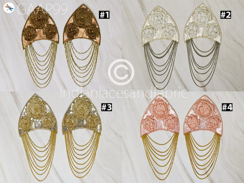 Beads Sequin and Chain, Shoulder Badge Applique,Wedding Dance Punk Costume, Decorative sari patch, Skirts and tunics Patch, Card making and stationery