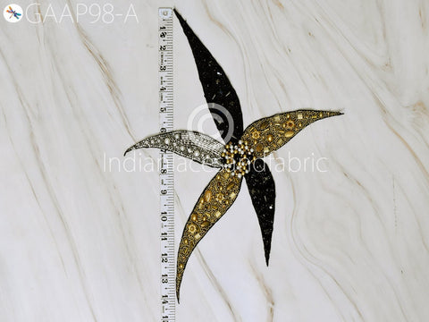 Embroidered Floral Sequin Applique Sequins Beaded Patches Appliques, Handcrafted Appliques, 11.5 X  8 Inches Appliques