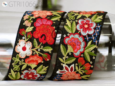 9 Yard Indian Embroidered Fabric 5cm Trim Embellishment Saree Ribbon Sewing Crafting Embroidery Border Wedding Dress Trimmings Cushion Cover