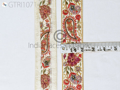 9 Yard Indian Embroidered Fabric 5 Cm Trim Saree Sewing Crafting Embellishment Embroidery Border Wedding Dress Trimmings Cushion Covers