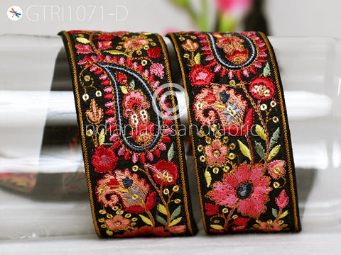 9 Yard Indian 5cm Embroidered Fabric Trim Saree Ribbon Sewing Crafting Embellishment Embroidery Border Wedding Dress Trimmings Cushion Cover