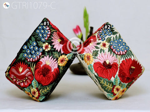 9 Yard Red Indian Embellishment Embroidered Trim Cushion Covers Embroidery Saree Ribbon Sewing Crafting Border Wedding Trimmings Curtain