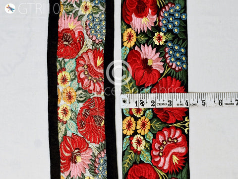 9 Yard Red Indian Embellishment Embroidered Trim Cushion Covers Embroidery Saree Ribbon Sewing Crafting Border Wedding Trimmings Curtain