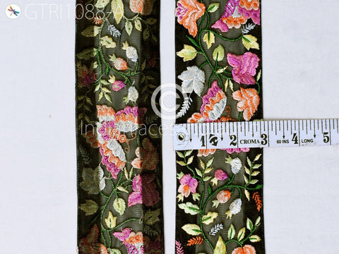 9 Yard Butterfly Embroidered Ribbon Fabric Trim Indian Sari Border Saree Trimming Sewing Cushions Embroidery Crafting Laces Home Decor