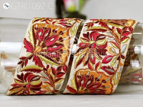 9 Yard DIY Crafting 6cm Indian Embroidered Decorative Fabric Trim Dresses Laces Sari Border Saree Ribbon Sew Curtains Home Decor Accessories