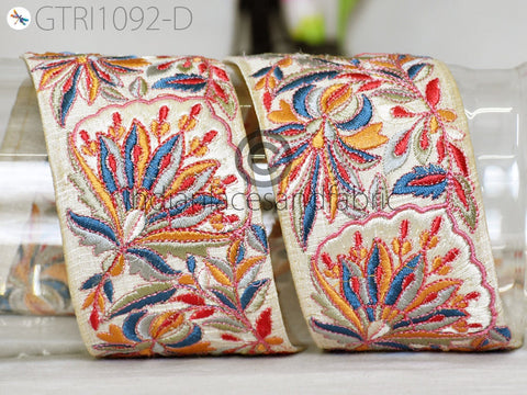 9 Yard DIY Crafting 75MM Indian Embroidered Decor Fabric Trim Dresses Laces Sari Border Saree Ribbon Sewing Curtains Home Decor Accessories