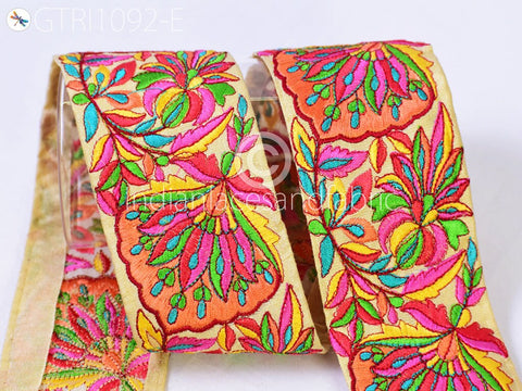 9 Yard DIY Crafting 75MM Laces Indian Embroidered Decor Fabric Trims Curtain Home Decor Sari Dupatta Border Ribbon Sewing Accessories Trims