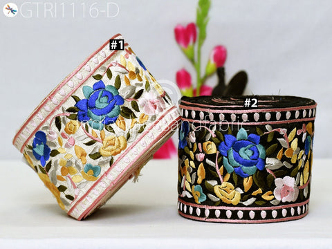 9 Yard Embroidered Fabric 10cm Trim Indian Sari Border Saree Laces Sewing DIY Crafting Decorative Ribbons Trimmings Cushions Beach Bags Hats