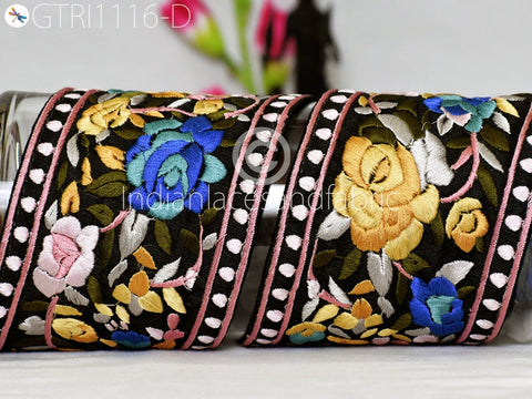 9 Yard Embroidered Fabric 10cm Trim Indian Sari Border Saree Laces Sewing DIY Crafting Decorative Ribbons Trimmings Cushions Beach Bags Hats