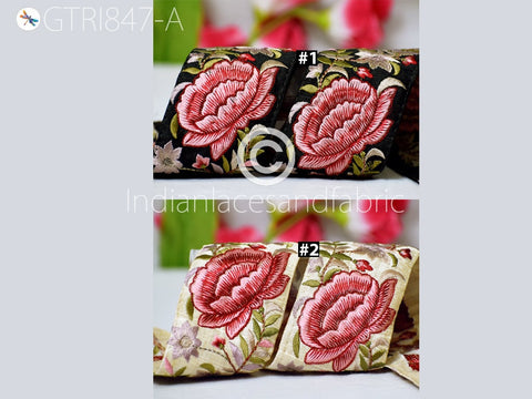 9 Yard Embroidered 6CM Fabric Trim Floral Saree Border DIY Crafting Sewing Ribbon Beach Bag Home Decor Embellishment Tape Drapery Home Decor