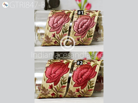 9 Yard Floral 6 cm Embroidered Fabric Trim Decor Saree Border DIY Crafting Sewing Sari Ribbon Beach Bags Home Decor Embellishments Drapery