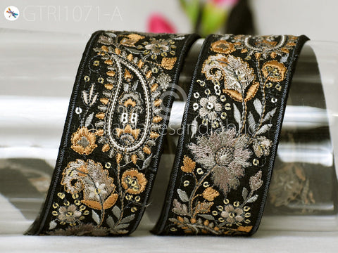 9 Yard Indian Embroidered Embellishment Fabric 5 CM Trim Saree Ribbon Sewing Crafting Embroidery Border Wedding Dress Trimmings Covers