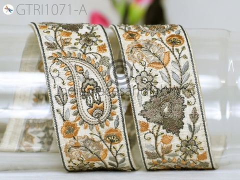 9 Yard Indian Embroidered Embellishment Fabric 5 CM Trim Saree Ribbon Sewing Crafting Embroidery Border Wedding Dress Trimmings Covers