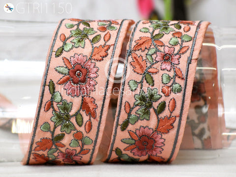 9 Yard Embroidery Fabric 5cm Trim Cushion Cover Embellishment Embroidered Saree Ribbon Sewing Crafting Border Indian Wedding Dress Gown Tape