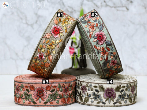 9 Yard Embroidery Fabric 5cm Trim Cushion Cover Embellishment Embroidered Saree Ribbon Sewing Crafting Border Indian Wedding Dress Gown Tape