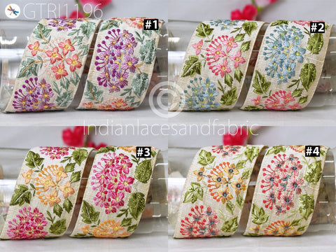 9 Yard Indian 6CM Embroidered Trim Drapery Embellishments Hats Bag Saree Trimming Decorative Ribbon Crafting Sewing Sari Borders Home Decor