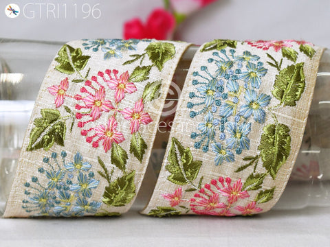 9 Yard Indian 6CM Embroidered Trim Drapery Embellishments Hats Bag Saree Trimming Decorative Ribbon Crafting Sewing Sari Borders Home Decor