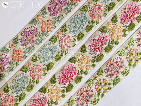 9 Yard Indian 6CM Embroidered Trim Drapery Embellishments Hats Bag Saree Trimming Decorative Ribbon Crafting Sewing Sari Borders Home Decor