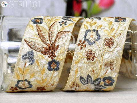 9 Yard Indian 6cm Embroidered Ribbon Bird Fabric Trim Decor Sari Border Trimming Sewing Dress Cushions Embroidery Crafting Laces Home Decor