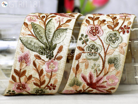 9 Yard Indian 6cm Embroidered Ribbon Bird Fabric Trim Decor Sari Border Trimming Sewing Dress Cushions Embroidery Crafting Laces Home Decor