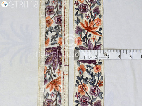 9 Yard Indian 6cm Embroidered Ribbon Bird Fabric Trim Decor Sari Border Trimming Sewing Dress Cushions Embroidery Crafting Laces Home Decor