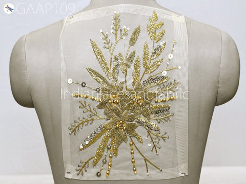 Floral Appliques, Sequins Appliques Zardozi Patches Applique Sequins Appliques Zardozi work and Zari Thread Applique