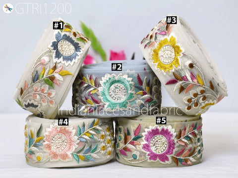 9 Yard Indian 5cm Sari Embroidery Trim Embroidered Saree Ribbon Cushions Sewing Crafting Embellishments Trimmings Border Curtain Home Décor