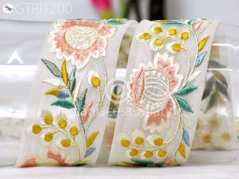 9 Yard Indian 5cm Sari Embroidery Trim Embroidered Saree Ribbon Cushions Sewing Crafting Embellishments Trimmings Border Curtain Home Décor