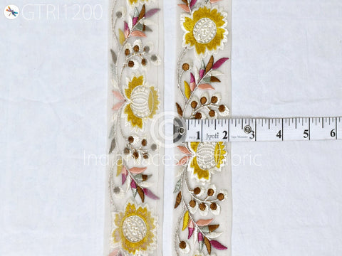 9 Yard Indian 5cm Sari Embroidery Trim Embroidered Saree Ribbon Cushions Sewing Crafting Embellishments Trimmings Border Curtain Home Décor