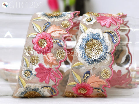 9 Yard Indian Scallop Edge Embroidery 5 Cm Trim Embroidered Saree Ribbon Cushions Cover Sewing Crafting Tape Curtains Headbands Sari Border