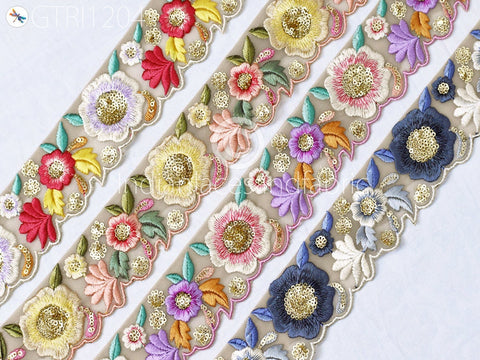 9 Yard Indian Scallop Edge Embroidery 5 Cm Trim Embroidered Saree Ribbon Cushions Cover Sewing Crafting Tape Curtains Headbands Sari Border