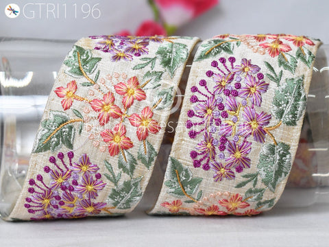 9 Yard Indian 6CM Embroidered Trim Drapery Embellishments Hats Bag Saree Trimming Decorative Ribbon Crafting Sewing Sari Borders Home Decor