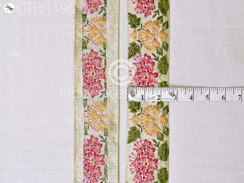 9 Yard Indian 6CM Embroidered Trim Drapery Embellishments Hats Bag Saree Trimming Decorative Ribbon Crafting Sewing Sari Borders Home Decor
