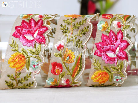 9 Yard Indian Scallop Edge Embroidery 5 CM Trim Embroidered Saree Ribbon Cushions Cover Sewing Crafting Tape Curtains Headbands Sari Border