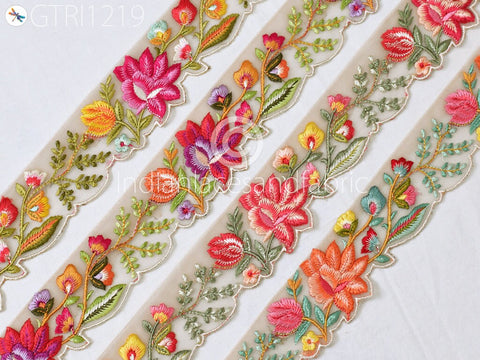 9 Yard Indian Scallop Edge Embroidery 5 CM Trim Embroidered Saree Ribbon Cushions Cover Sewing Crafting Tape Curtains Headbands Sari Border