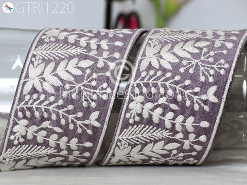 9 Yard Indian 75MM Embroidered Fabric Trim Embellishment Ribbon Cushions DIY Crafting Sari Border Wedding Saree Sewing Embroidery Dress Tape