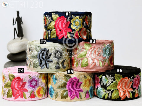9 Yard Indian 6cm Embroidered Fabric Ribbon Trim Decor Embellish Cushion DIY Crafting Sewing Sari Border Wedding Saree Tape Embroidery Dress