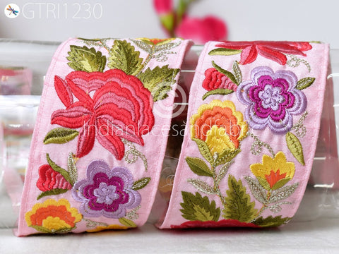 9 Yard Indian 6cm Embroidered Fabric Ribbon Trim Decor Embellish Cushion DIY Crafting Sewing Sari Border Wedding Saree Tape Embroidery Dress