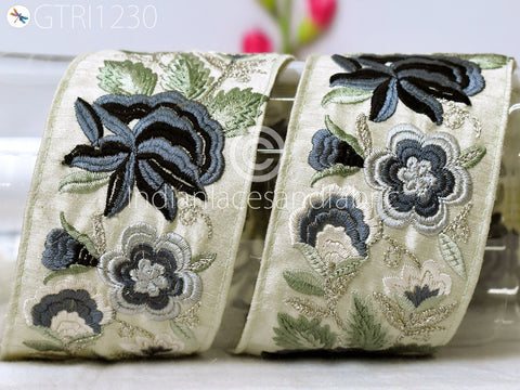 9 Yard Indian 6cm Embroidered Fabric Ribbon Trim Decor Embellish Cushion DIY Crafting Sewing Sari Border Wedding Saree Tape Embroidery Dress