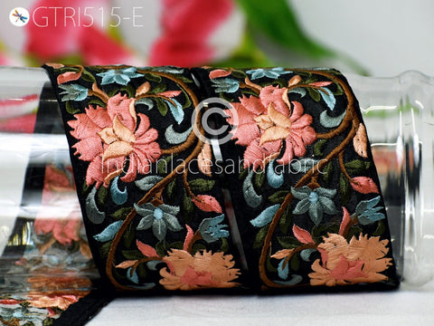 9 Yard Wholesale 6cm Peach Indian Decorative Embroidery Costume Trim Craft Sewing Saree Dress Making Indian Sari Border Embroidered Ribbon