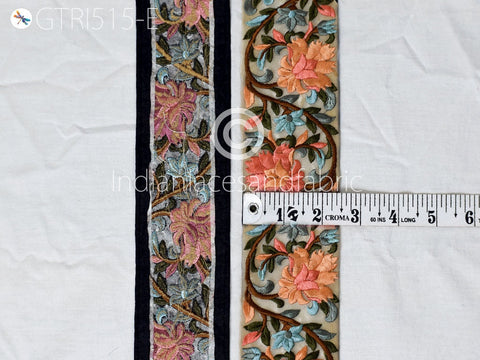 9 Yard Wholesale 6cm Peach Indian Decorative Embroidery Costume Trim Craft Sewing Saree Dress Making Indian Sari Border Embroidered Ribbon