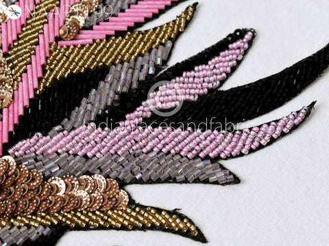 Flower Design Applique Embroidery Applique Rhinestone Appliques Wedding Dress Patch Decorative Applique