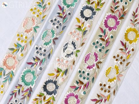 9 Yard Indian 5cm Sari Embroidery Trim Embroidered Saree Ribbon Cushions Sewing Crafting Embellishments Trimmings Border Curtain Home Décor