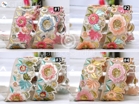 9 Yard Indian Scallop Edge Embroidery 5 Cm Trim Embroidered Saree Ribbon Cushions Cover Sewing Crafting Tape Curtains Headbands Sari Border