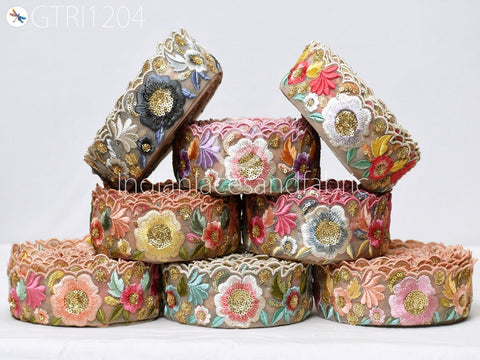 9 Yard Indian Scallop Edge Embroidery 5 Cm Trim Embroidered Saree Ribbon Cushions Cover Sewing Crafting Tape Curtains Headbands Sari Border