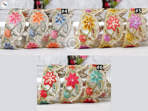9 Yard Indian Scallop Edge Embroidery 5 CM Trim Dress Embroidered Ribbon Cushions Cover Sewing Crafting Tape Curtains Headbands Sari Border