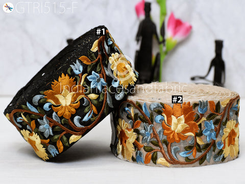 9 Yard Yellow 6cm Indian Decorative Embroidery Fabric Trim Dress Embellish Tapes Crafting Sewing Saree Indian Sari Border Embroidered Ribbon