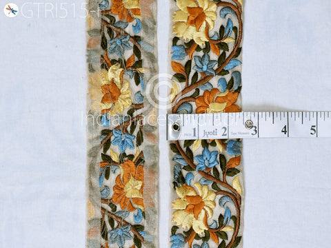 9 Yard Yellow 6cm Indian Decorative Embroidery Fabric Trim Dress Embellish Tapes Crafting Sewing Saree Indian Sari Border Embroidered Ribbon