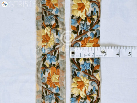 9 Yard Yellow 6cm Indian Decorative Embroidery Fabric Trim Dress Embellish Tapes Crafting Sewing Saree Indian Sari Border Embroidered Ribbon