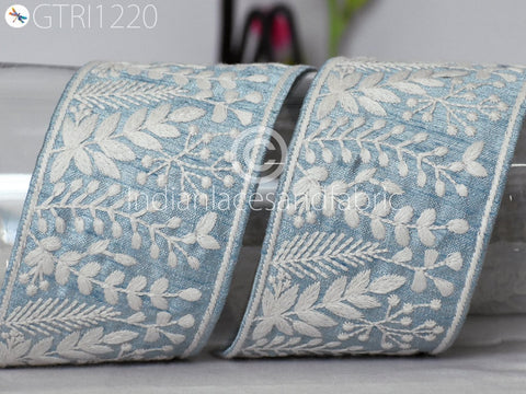 9 Yard Indian 75MM Embroidered Fabric Trim Embellishment Ribbon Cushions DIY Crafting Sari Border Wedding Saree Sewing Embroidery Dress Tape